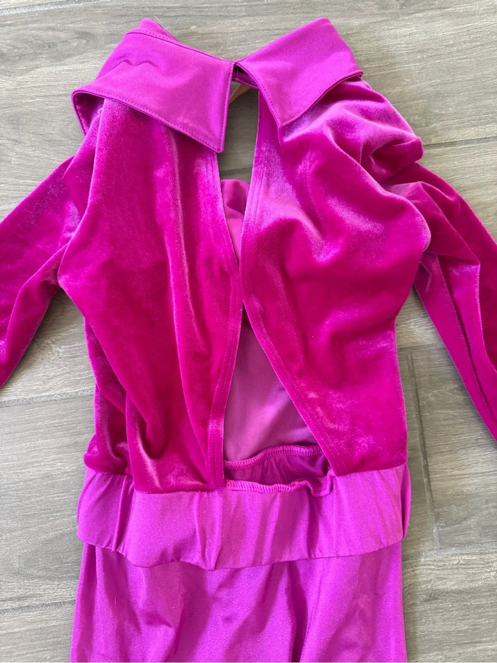 Weissman Elite velvet and lustre spandex unitard Girls Size MC (10/12)
